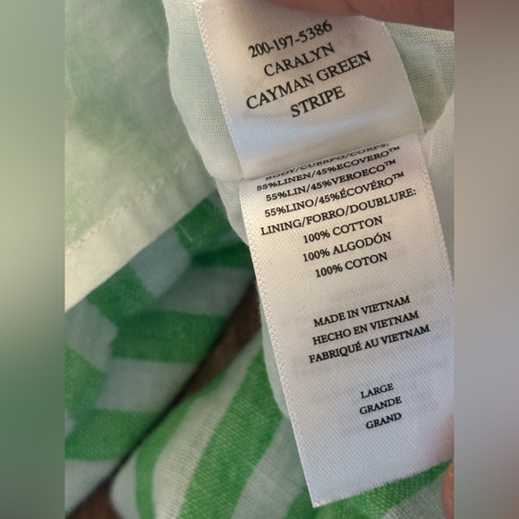 Rails Caralyn cayman green stripe mini dress- Large - Picture 10 of 11